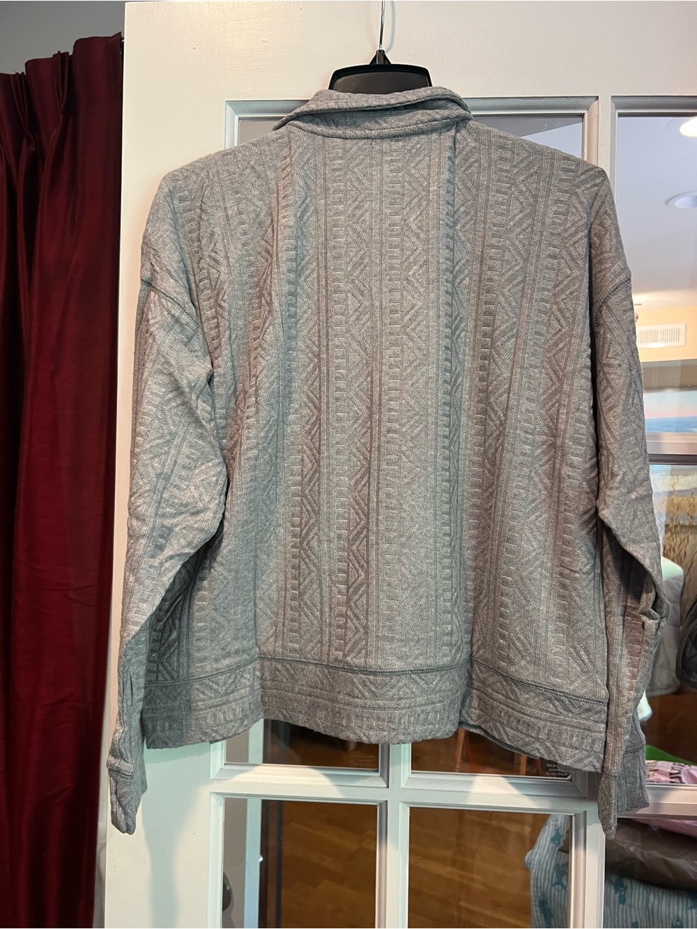 Splendid Light Gray Ribbed V-Neck Top - Picture 3 of 4